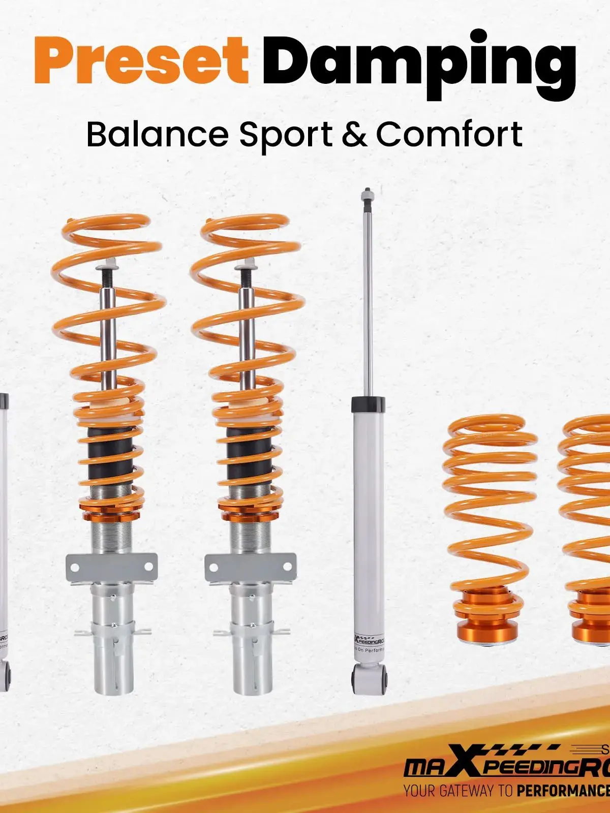 Street Coilovers veringset voor VW Polo Mk4 (9N/9N2/9N3) 2010 2011 2007 2006 - afbeelding 2