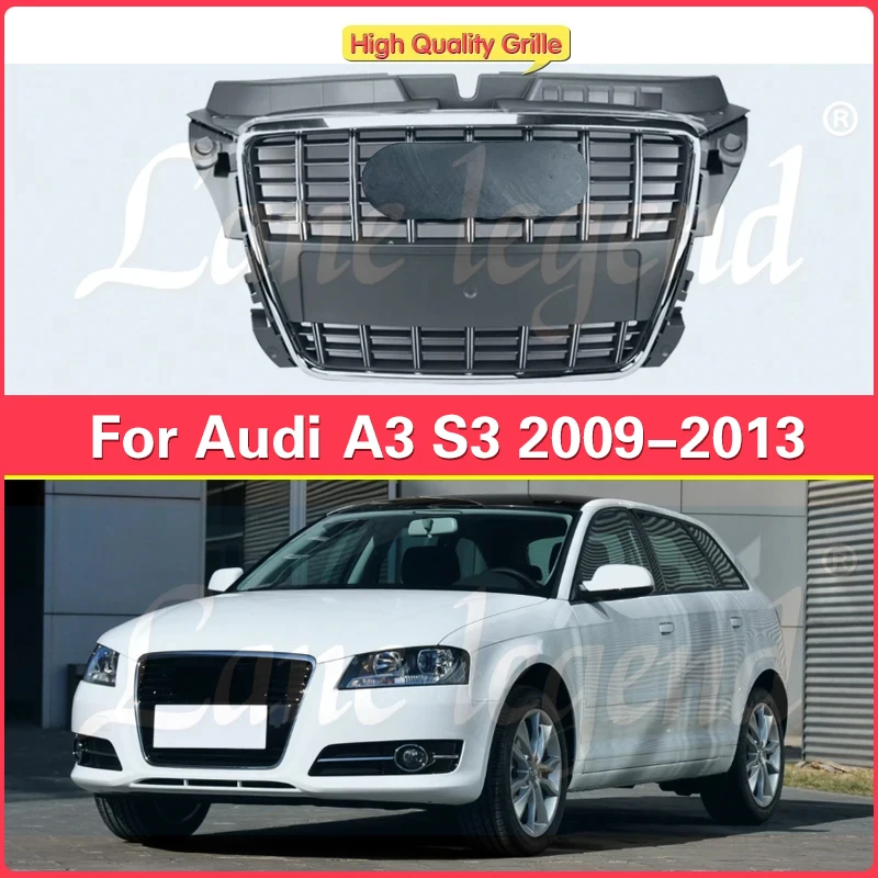 

Car Front Bumper Grille Grill for Audi A3 8P 2009 2010 2011 2012 2013（Refit for S3 Style）Car Accessories tools