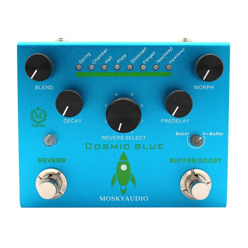 MOSKYAUDIO COSMIC BLUE Guitar Bass Effects Pedal Reverb 8 Models Function Guitar Bass Effects Processor Accessories