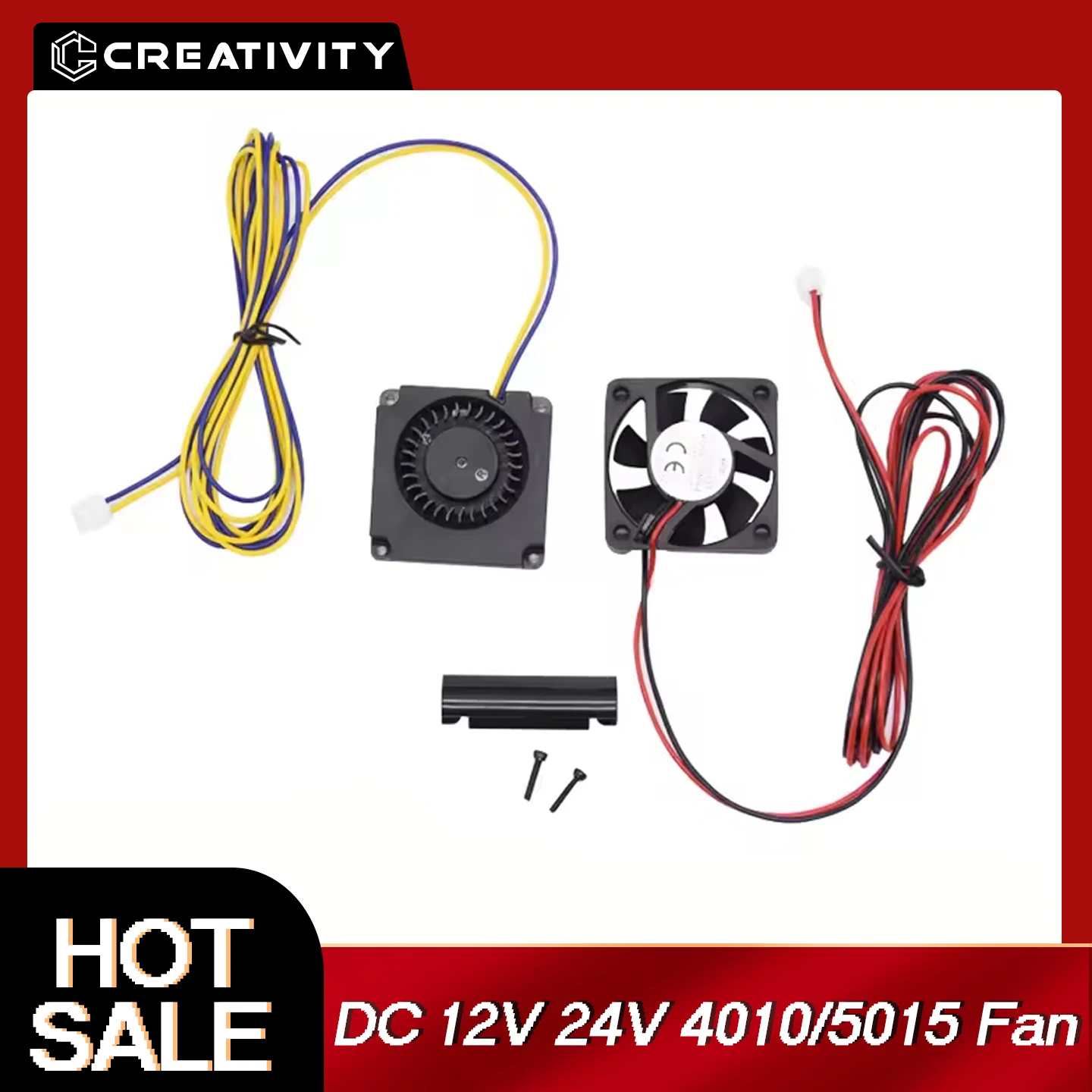 3D-Drucker-Lüfter 4010 5015 Lüfter DC 12 V 24 V schwarzer Kunststoff-Extruder-Lüfter für Ender 3 V2/Ender 3/ Ender 3 Pro/ CR10 3D-Drucker