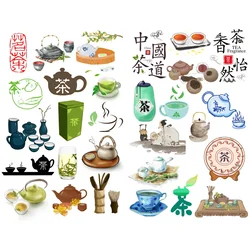 1 PCS Tea Culture Decor Cute Aesthetic Book Journal Stickers Scrapbooking Stationery Sticker Flakes Art Supplies