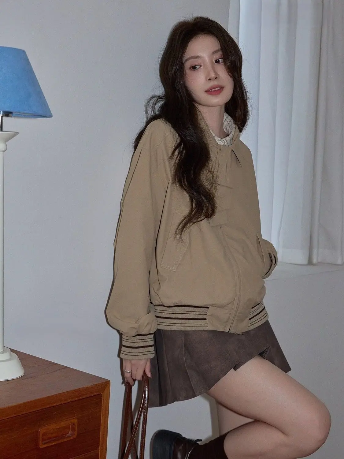 

Бейсбольные куртки с капюшоном, женские весенние университетские элементы, милые эластичные контрастные вышивки, американский Letterman Training, оригинал