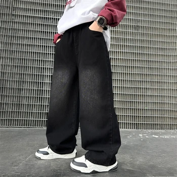 Kids Graphic Straight Jeans 2 ZOETOPKID Kids Jeans with Drawing for Boys Girls Casual Streetwear Denim Pants Unisex Child Straight Fit Jeans Trousers 2