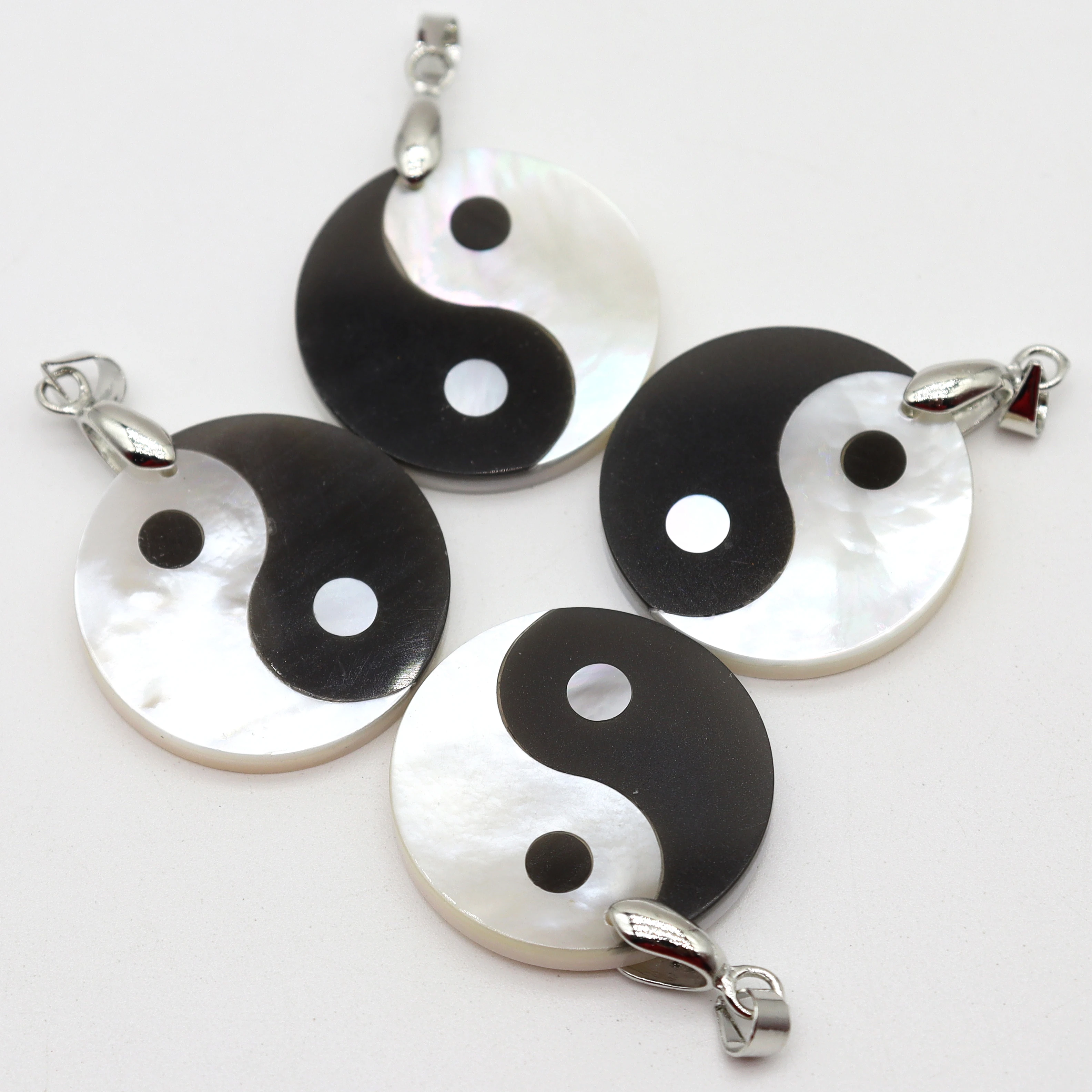 Natural Shell Pendant Tai Ji Yin Yang Charms For Religion Purification Soul Making DIY Necklace Jewelry Handmade Accessories