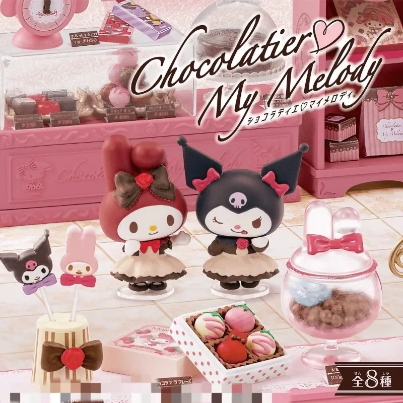

Re-ment Anime Kuromi My Melody Action Figures Blind Box Toy Chocolate Workshop Dessert Cake Shop Collection Ornament Kids Gifts