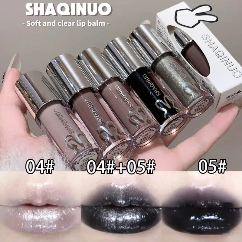 Czarny Gotycki Błyszczyk do Ust Lustrzany Matowy Gotycki Czysty Czarny Srebrny Delikatny Błyszczący Błyszczyk do Ust Niskiej Saturacji Trwały Tint do Ust Makijaż