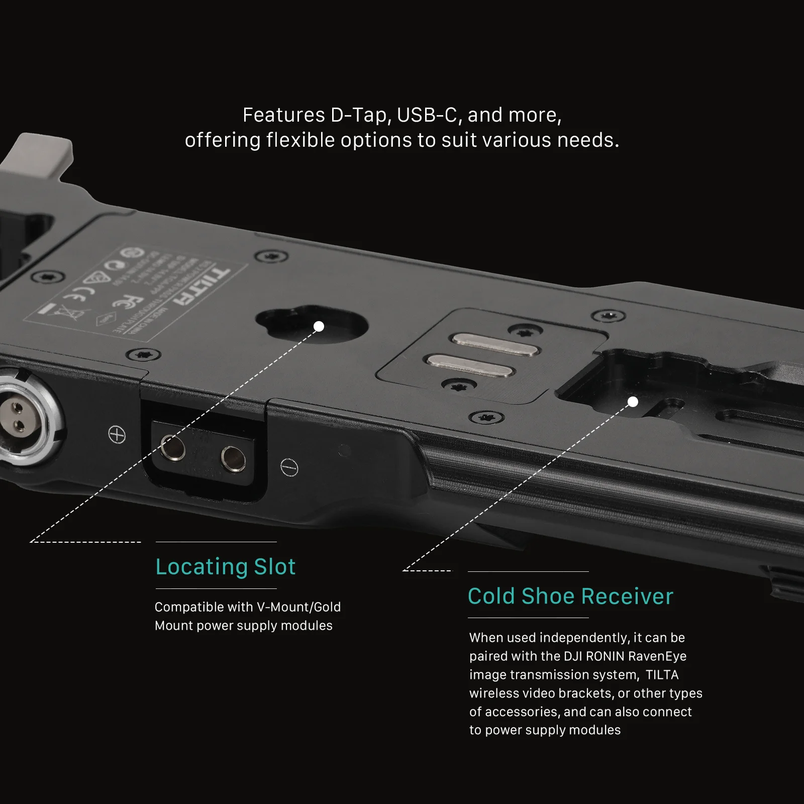 DJI RS4/RS5용 TILTA 파워 패스스루 플레이트 액세서리 TGA-PPK3