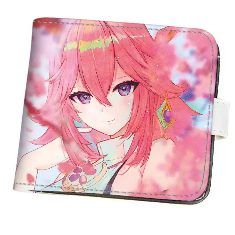 Genshin Impact Anime Wallet Short Version Merchandise Two-Dimensional Yae Miko Hu Tao Gan Yu Diluc Shenhe Yura Xiao Palace Ani