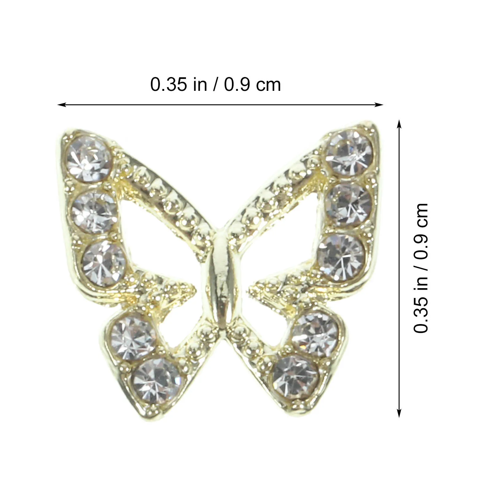20Pcs Nail Art Charms Butterfly Rhinestone Gems Women Manicure Decorations Christmas Party Supplies Nail Charms