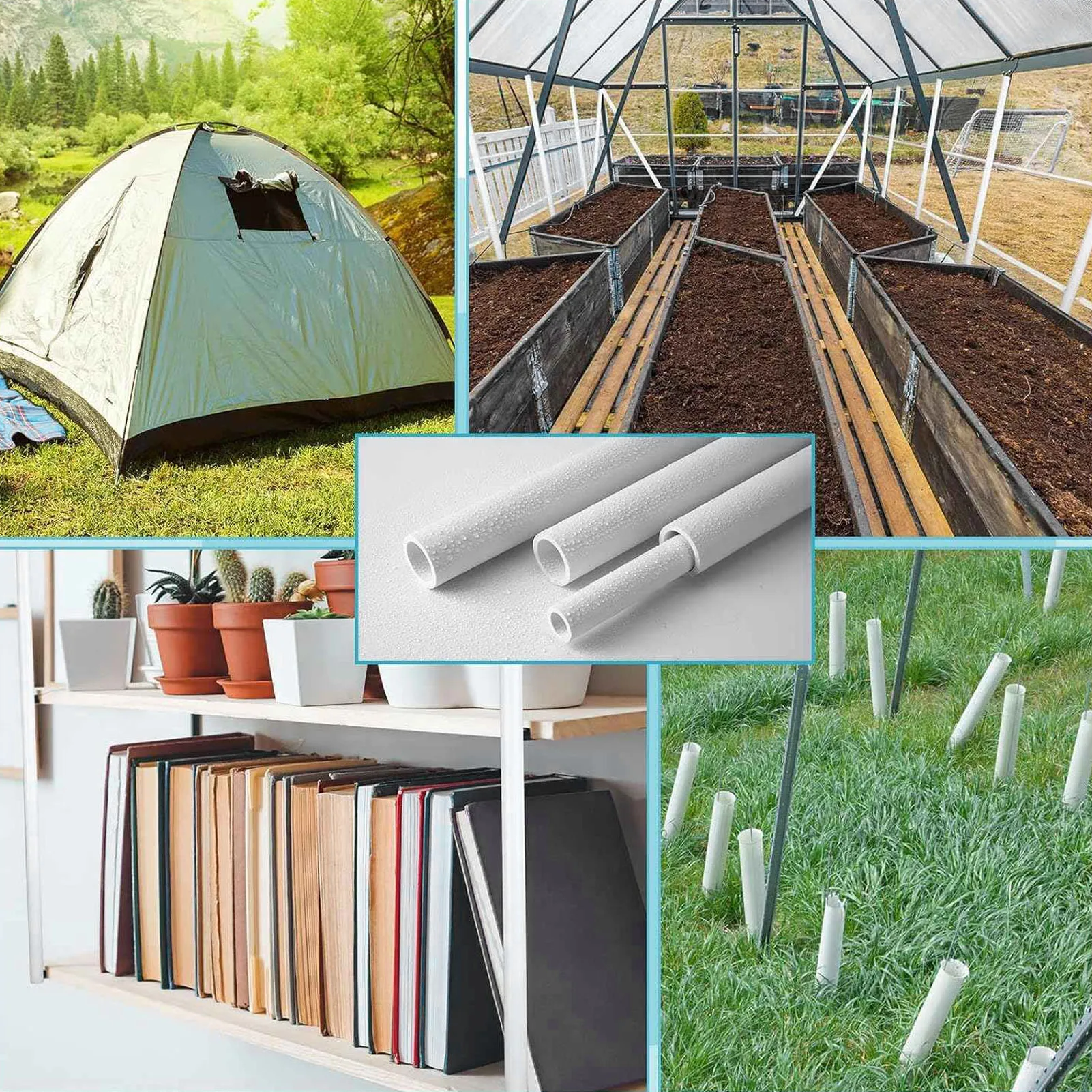 PVC-Rohr, 1 m Länge, reinweiß, UV-beständiges PVC-Rohr in Möbelqualität für DIY-Projekte, Hausgarten, Gewächshaus, Garten, PVC-Rohr