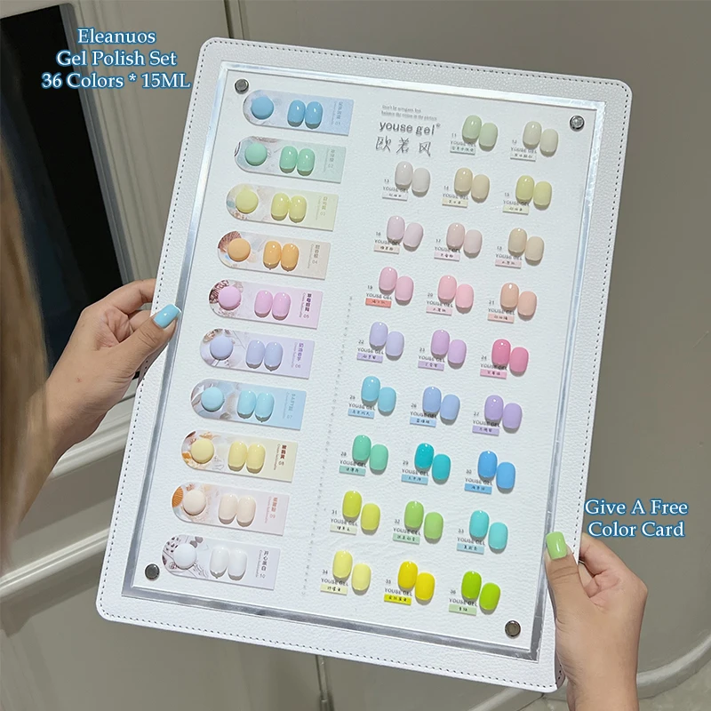 

Гель-лак Eleanuos Hot Sale Dopamine Macaron, 36 шт., цвета конфет и радуги, полуперманентный, УФ/LED, для салонов красоты