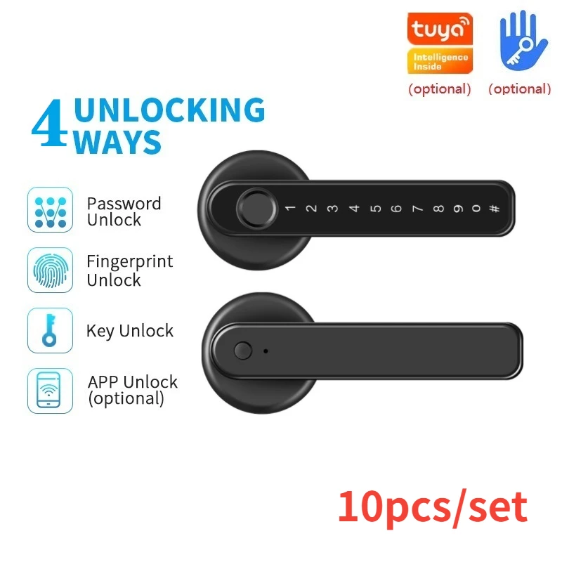 

10pcs/set Tuya Smart Door Lock TTlock Biometric Fingerprint Lock Password Electronic Digital Lock Keyless Entry Smart Locks