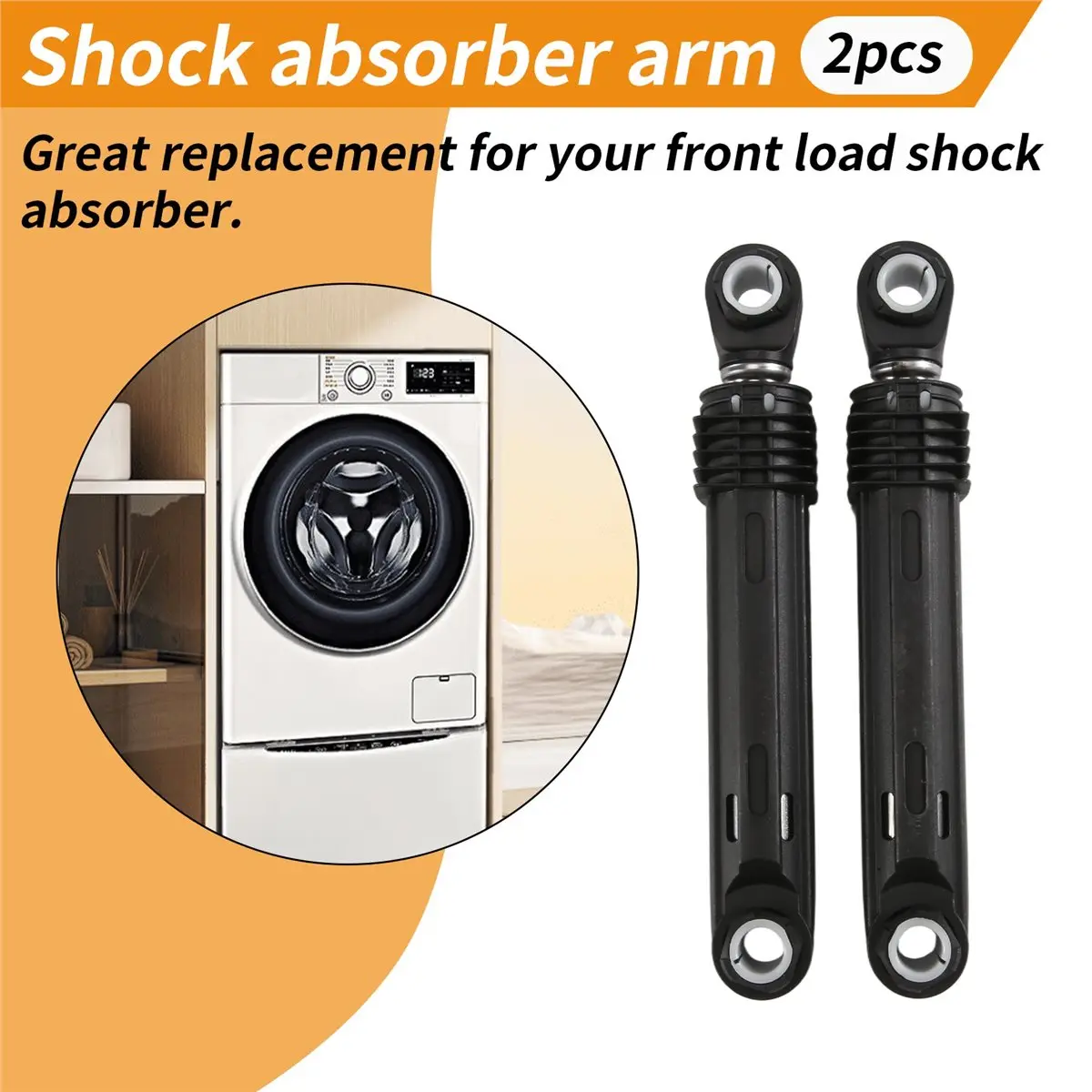 A74U 2 Pcs 100N For Washing Machine Washer Front Load Part Black Plastic Shell Home Appliances Accessories