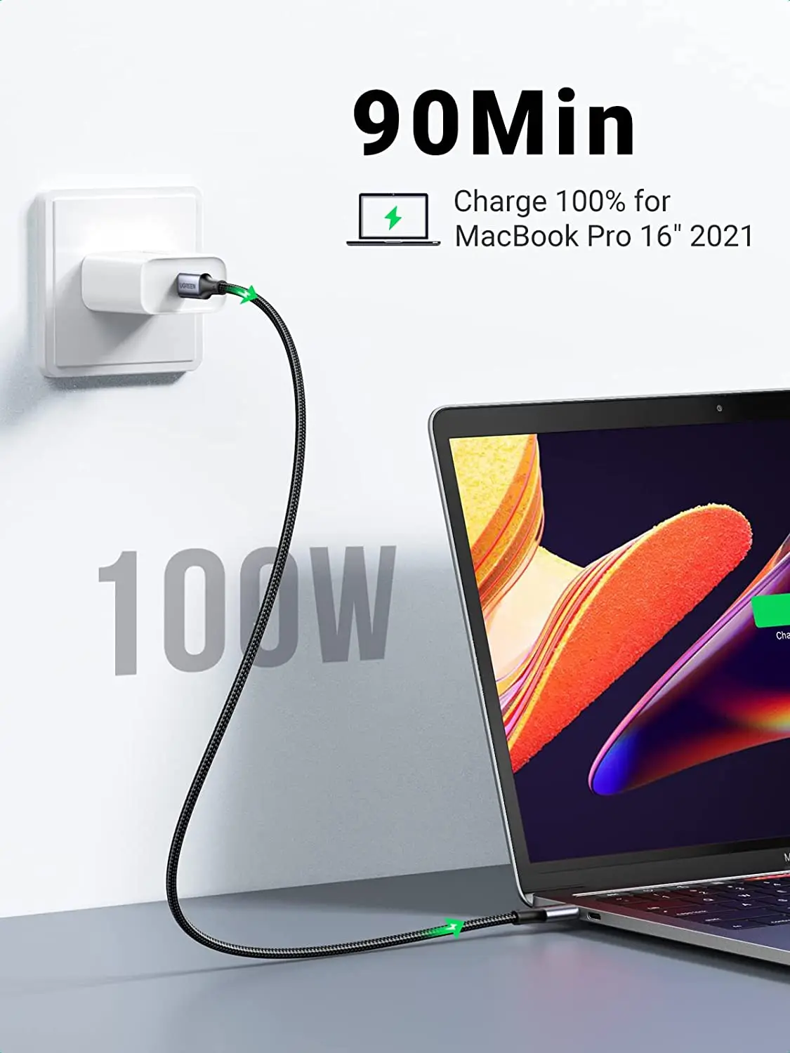 UGREEN USB C to USB C 2.0 케이블 100W 타입 C 충전 케이블 PD 고속 충전 5A 480Mbps 케이블
