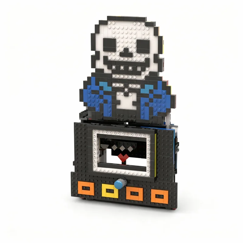 763-pz-moc-undertale-interattivo-sans-encounter-games-display-challenge-modello-da-costruire-mattoncini-diy-set-artistico-mega-mini-fan-giocattolo-regalo