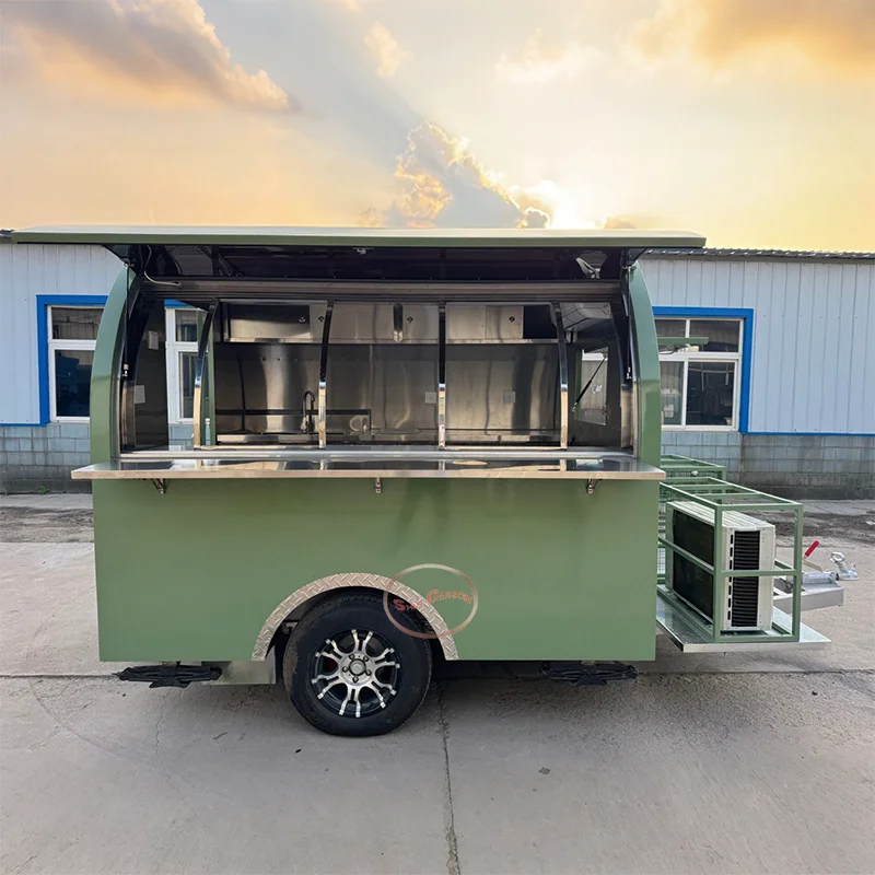 

Mobile Food Catering Trailer Fully Equipped Outdoor Mobile Beer Ice Cream Coffee Carts Food Trailers Fully Equipped