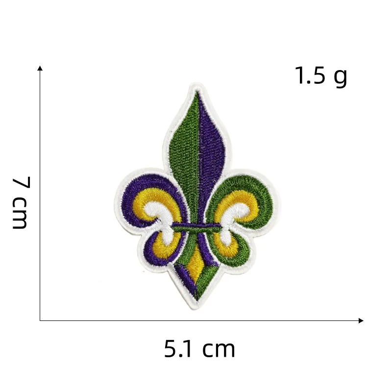 Parche bordado Mardi Gras – Termoadhesivo Nueva Orleans para chaleco - imagen 3