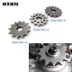 OTOM Motorcycle 520-13/14 Tooth Front Chain Sprocket Engine Forging Wheel For ZONGSHEN NC250 KAYO T6 K6 Off-road Motorbike Part