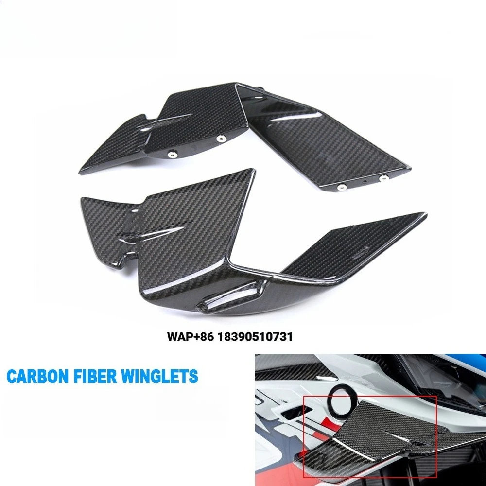 

100% 3K Carbon Fiber Side Panels Fixed Wings Fairing Motorcycle Winglets