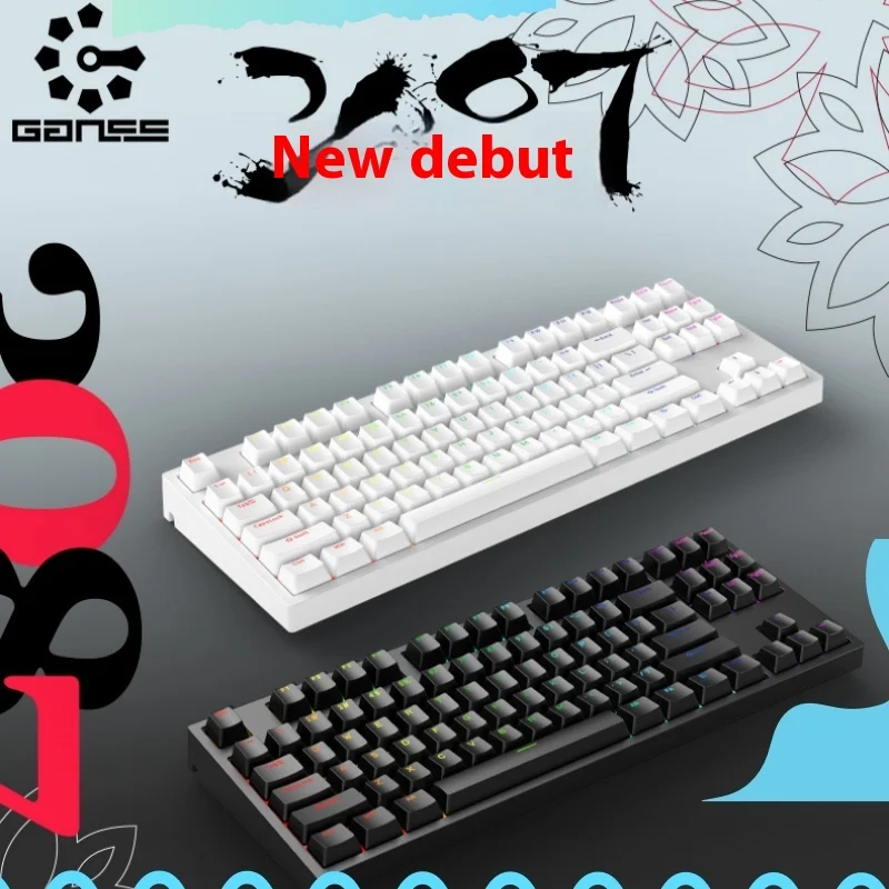 

Ganss Gs3087t-Li Tri-Mode Wireless Bluetooth Hotplug With Knob Rgb Mechanical Keyboard Multi-Scene Universal Feel Good