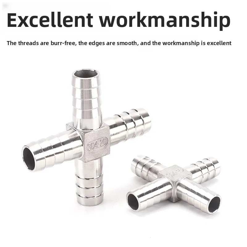 304 الفولاذ المقاوم للصدأ معبد رباعية الاتجاه المناسب عبر أربعة اتجاهات Greenhead انبوب ماء وصلة خرطوم محول الاتصال السريع #2