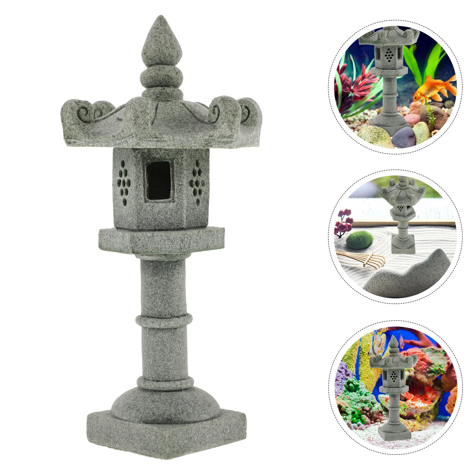 

Realistic Mini Pagoda Statue Chinese Style Stone Lantern Ornament For Micro Landscape Bonsai Garden Decoration Desktop Sand
