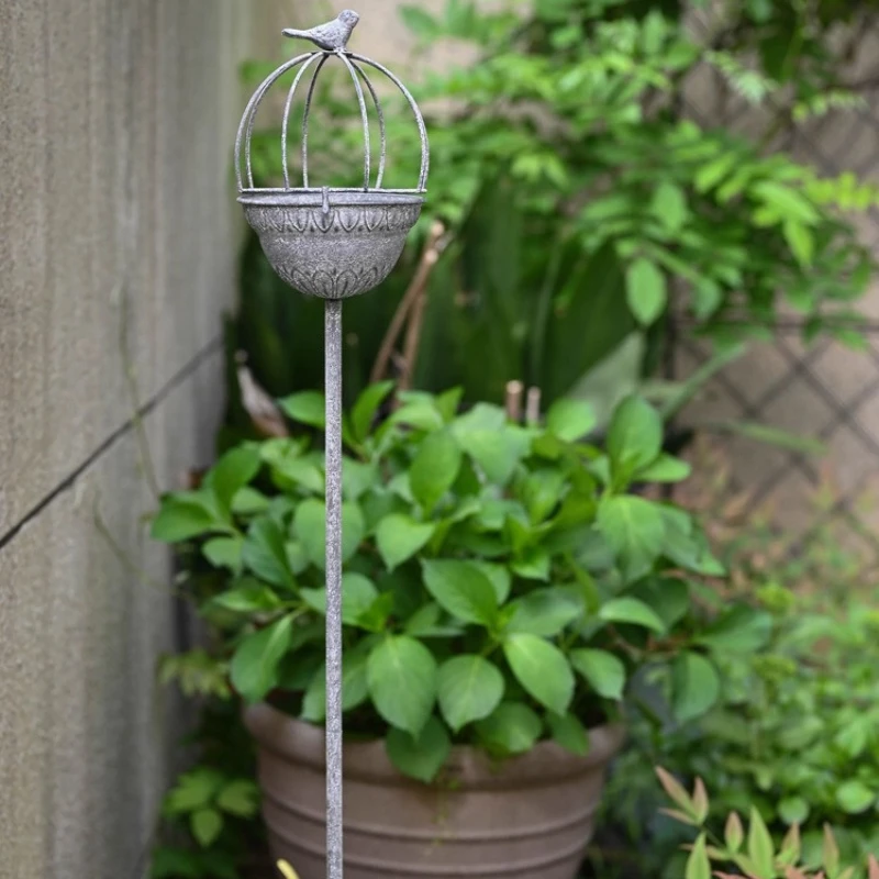 وحدة تغذية الطيور الفرنسية لحديقة زهرة الحديد دعم حصة مع ديكور الطيور في الهواء الطلق ساحة زخرفة تعريشة النبات خمر للتسلق #5