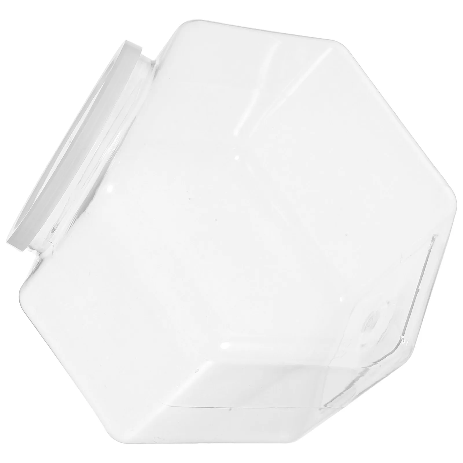 Large Capacity Hexagon Candy Jar Clear Cookie Container Snack Holder Sealed Plastic Dry Food Storage Box Plastic Sweet Jars