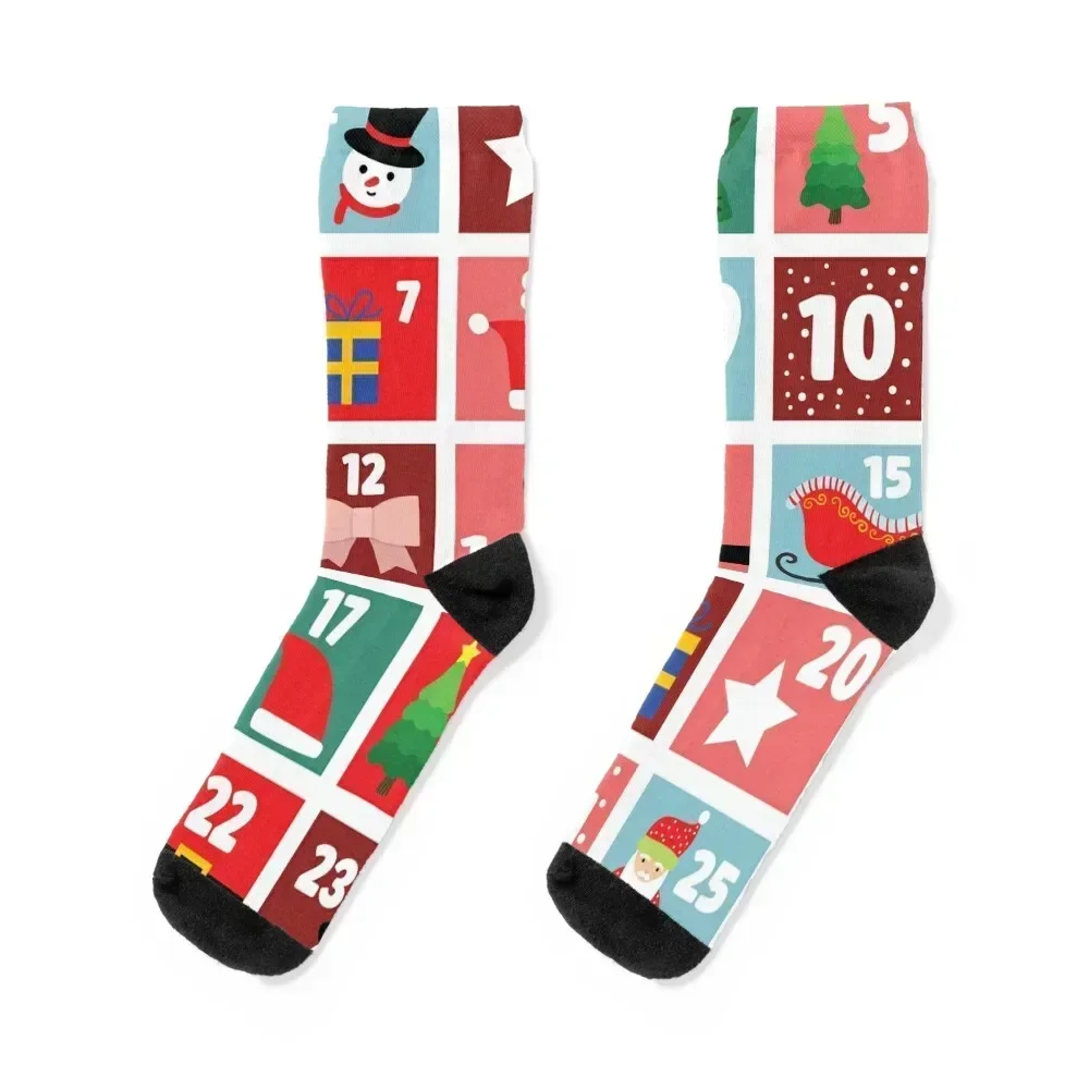 

Christmas Advent Calendar Socks floor custom short floral Male Socks Women's
