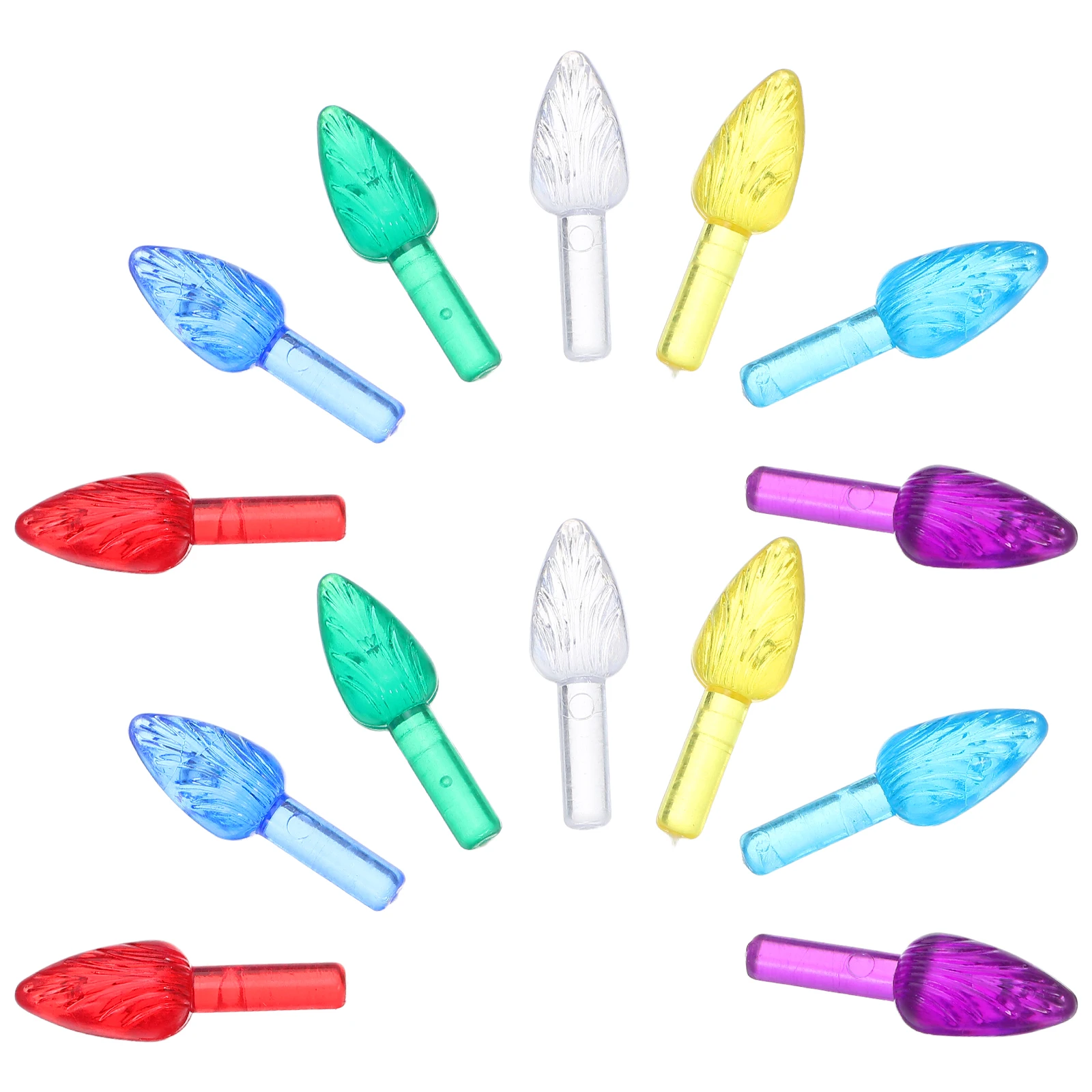 

210 Pcs Christmas Tree Replacement Lights Ornaments Ceramic Twist Bulbs Bubble for Pegs Part Holiday Crafts Medium