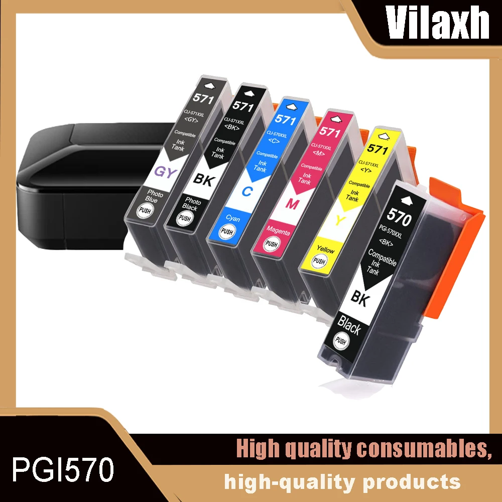 

PGI-570 CLI-571 PGI570 570XL Compatible Ink Cartridge For Canon Pixma MG5750 MG5751 MG5752 MG5753 MG6850 TS5050 TS5051 TS5052