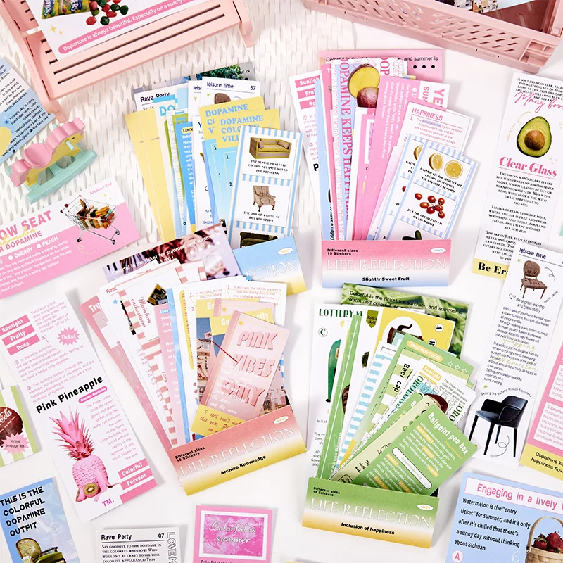 30Pcs Life Reflection Korean Stickers DIY Scrapbooking Diary Background Material Paper Album Journal Kawaii Stationery