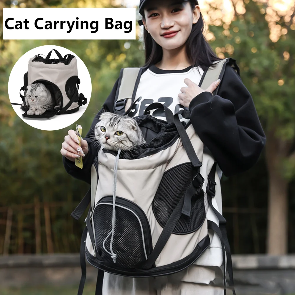 

Cat Carrier Bag Pet Double Shoulder Backpack Breathable Portable Outdoor Travel Camping Dog Cat Carrying Bag Pet Chest Backpack