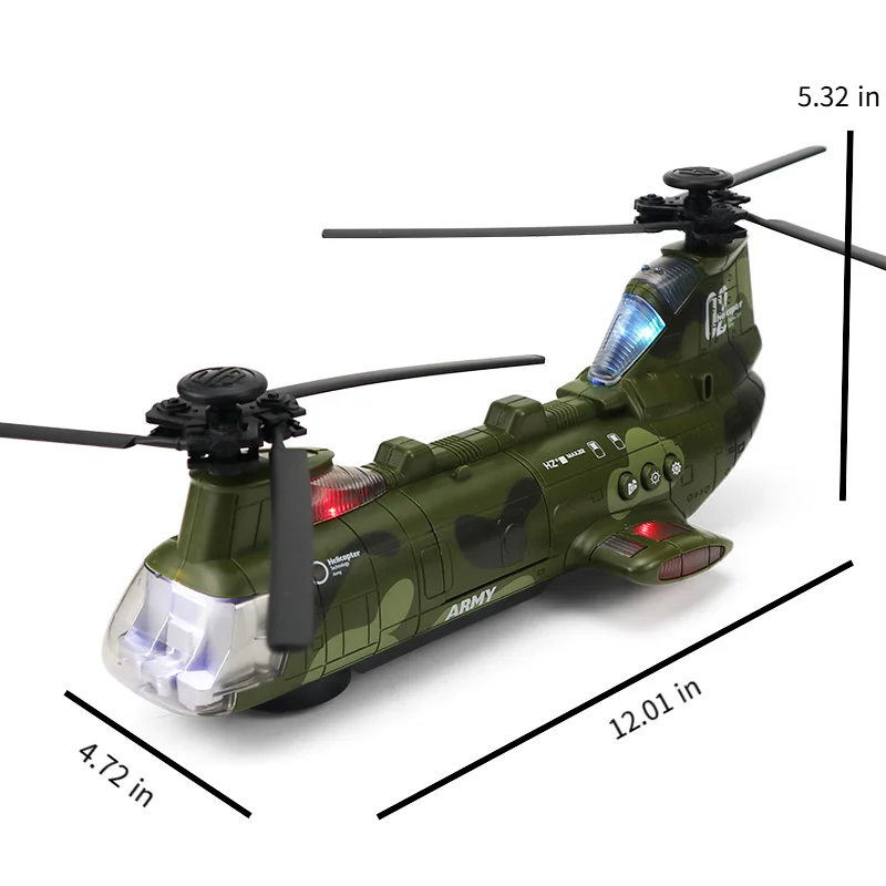 Electric Bump and Go Transport Plane Toy 360 Rotating LED Light Music Universal Wheels for Toddlers Kids 3+ Birthday Xmas Gifts view 6