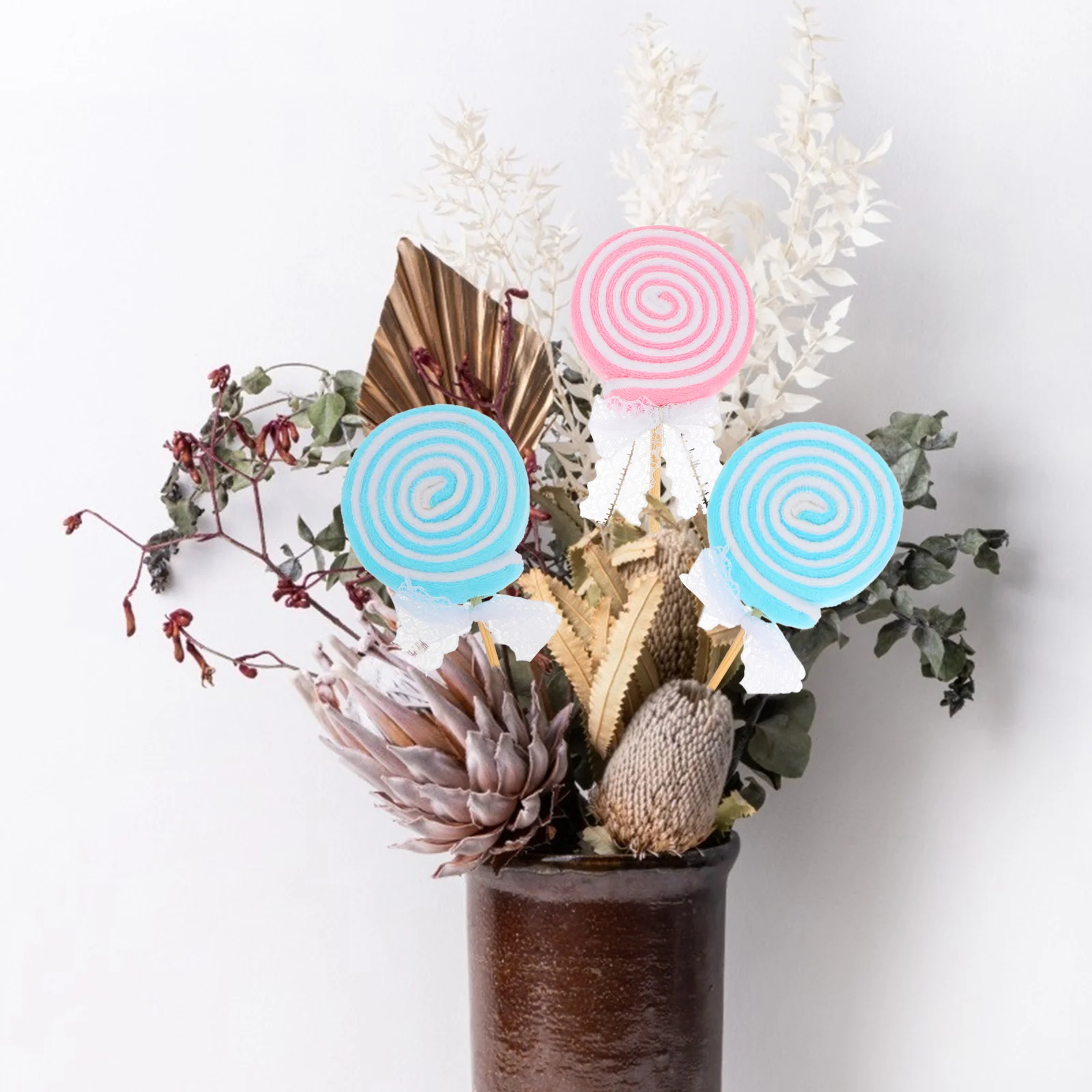 2 Pcs Lollipop Large Size Lollipops Scene Ornaments Simulation Adornment Wool Felt Decoration