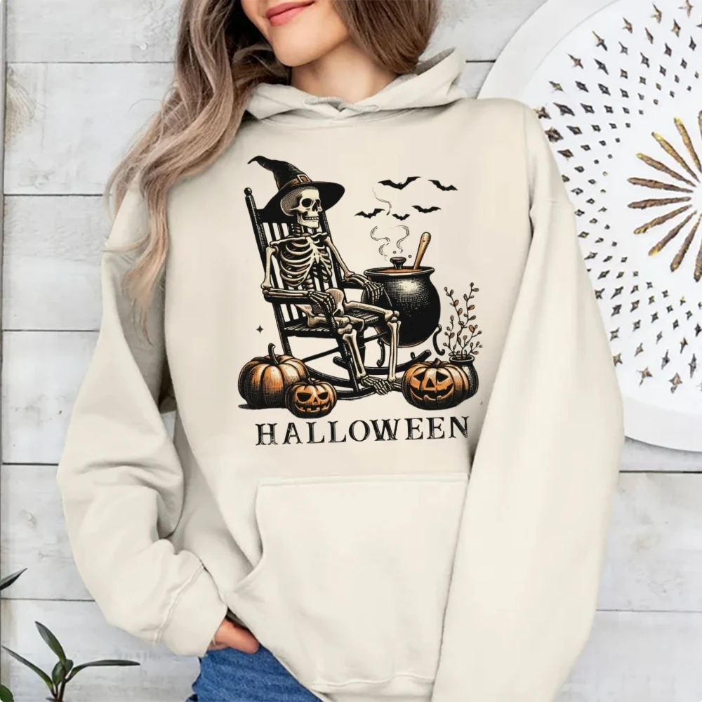 Y2K Style Halloween Elements Women\'s Print Pullover Shirt Oversized Top For Women and Men Autumn And Winter 2000s Clothes