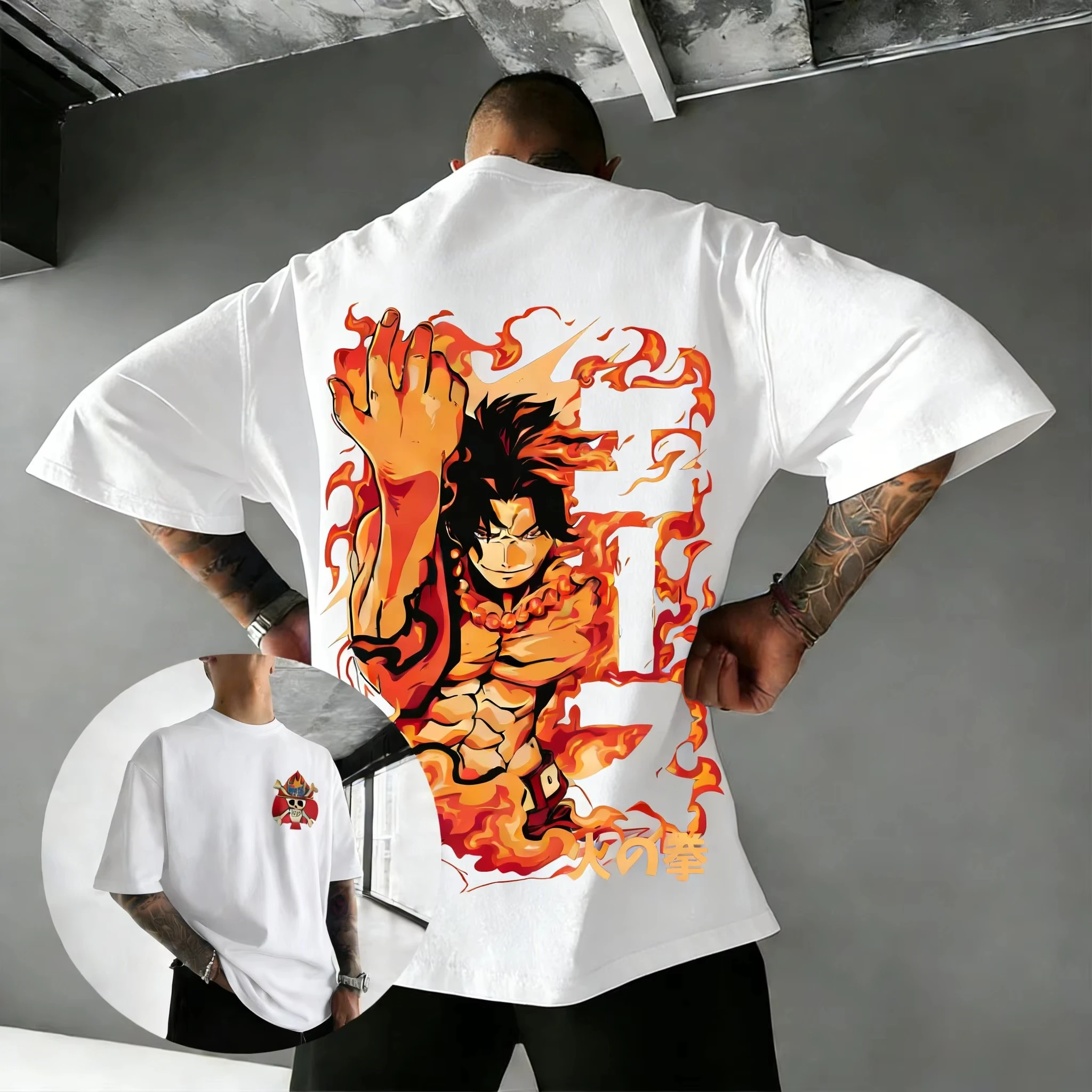 One Piece Ace Fire Fist Anime 2026 New Hot T Shirt Streetwear Short Sleeve Cotton Graphic Tee Summer Casual Manga Y2k Clothes