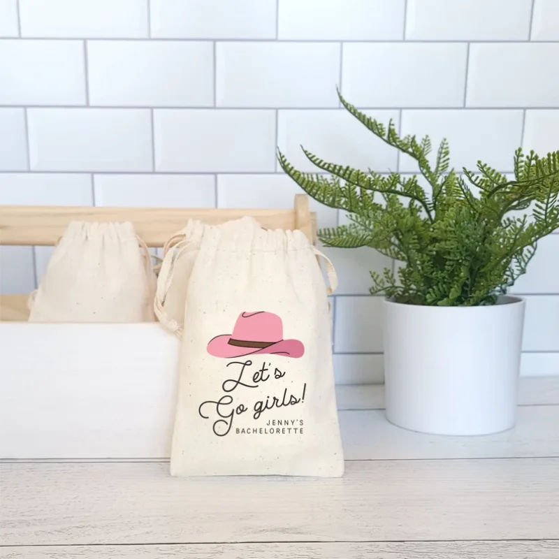 

5x7in 5pcs Let's Go Girls Cowgirl Favor Bags Personalized Nashville Bachelorette Bags Hangover Kits Cowgirl Bach Party Supplies