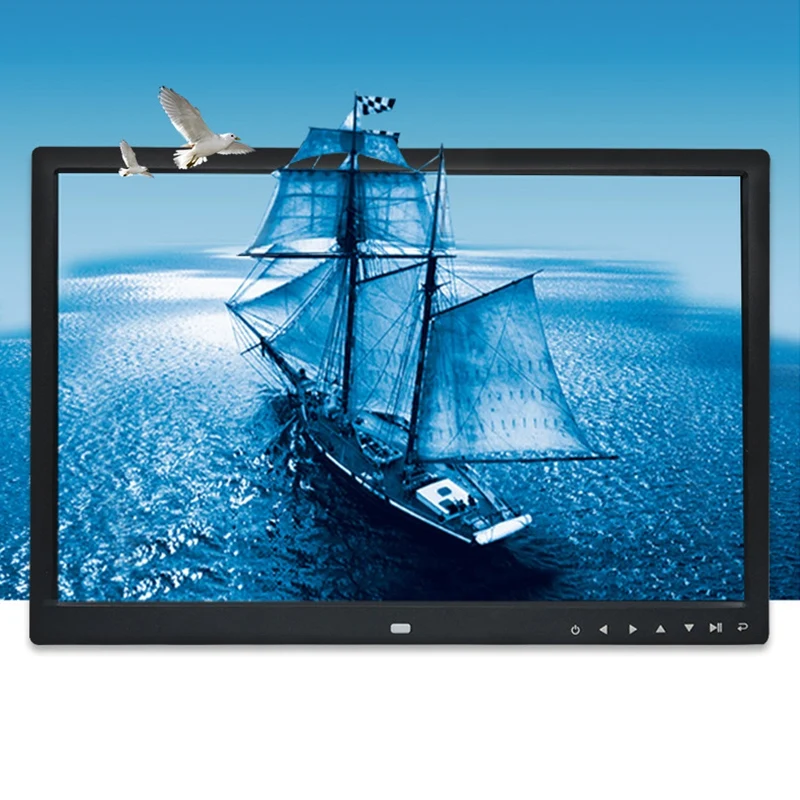 ABJG Marco de fotos digital de 12 pulgadas multifunción HD 1280X800 con botón de presión álbum de fotos electrónico