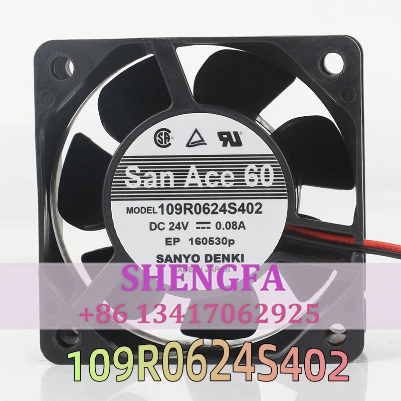 New Sanyo 5V 12V 48V AC EC 6025 60X60X25MM axial flow converter ball bearing 109R0624S402 cooling fan DC 24V 0.08A