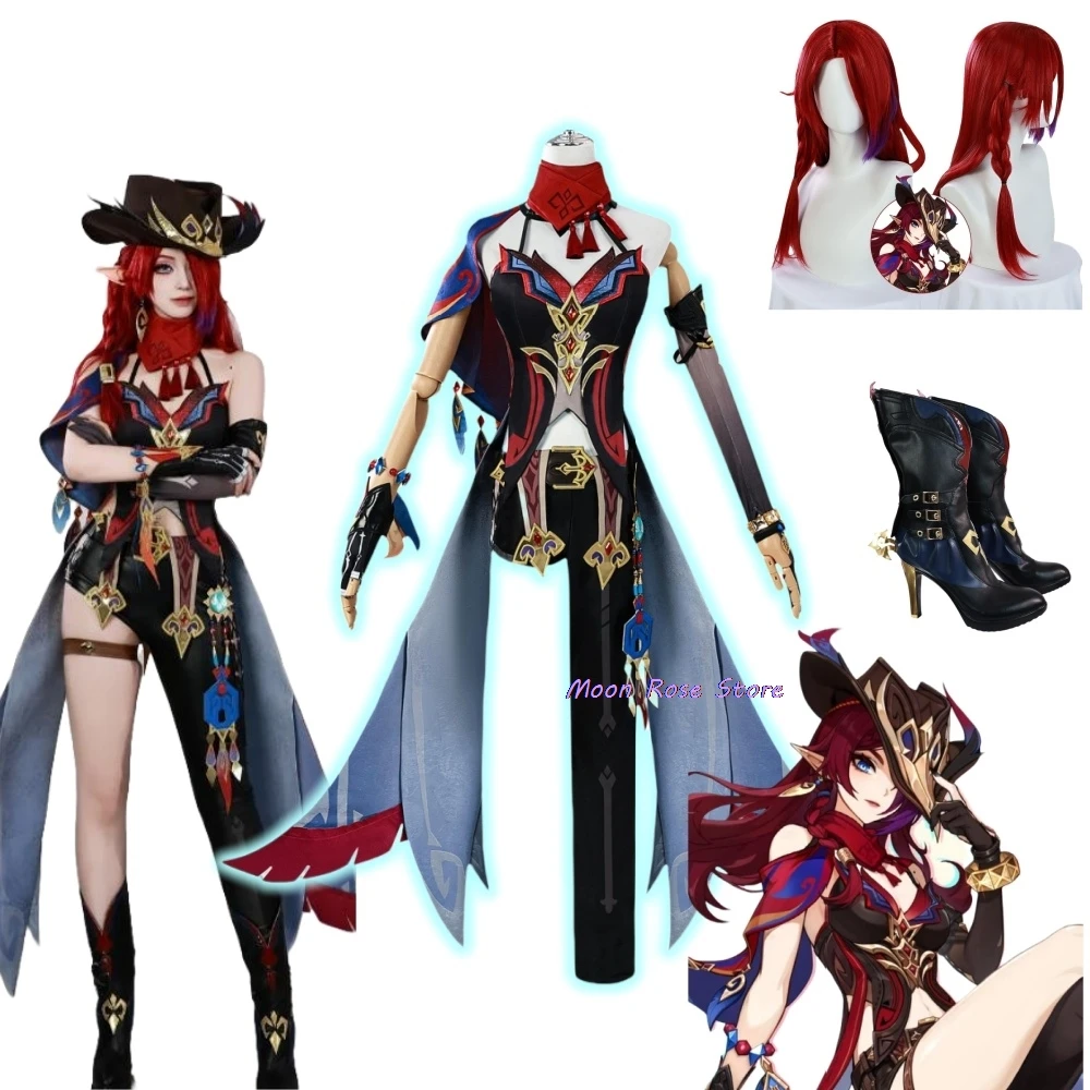 Chasca Cosplay Costume Genshin Impact Game Costume Wig Dress Full Set Uniform Props Tlalocan Halloween Christmas Fancy Party