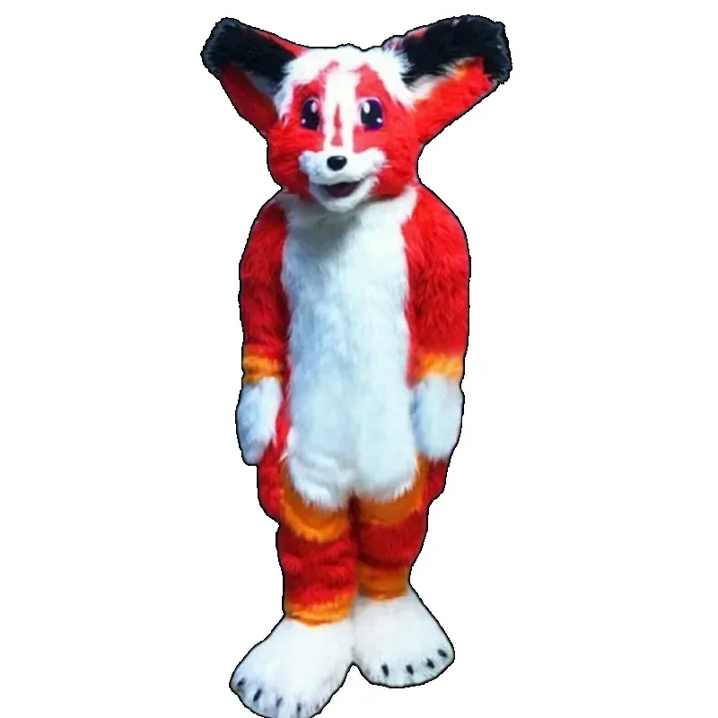 Kostium na Halloween Cosplay długie futro pies husky lis kostium maskotka Fursuit