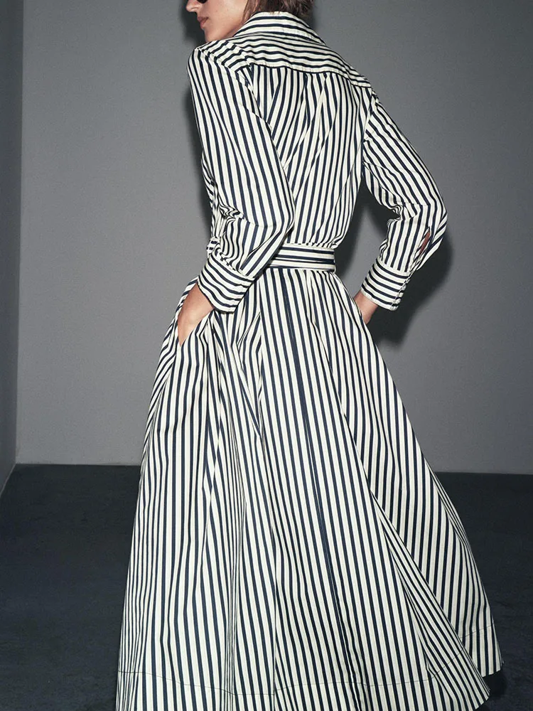 

New Autumn Plaid irt Dr Women's Faionable Ethnic Sle Stage Costume Long Sve Casual Ele Skirt by ZA2025