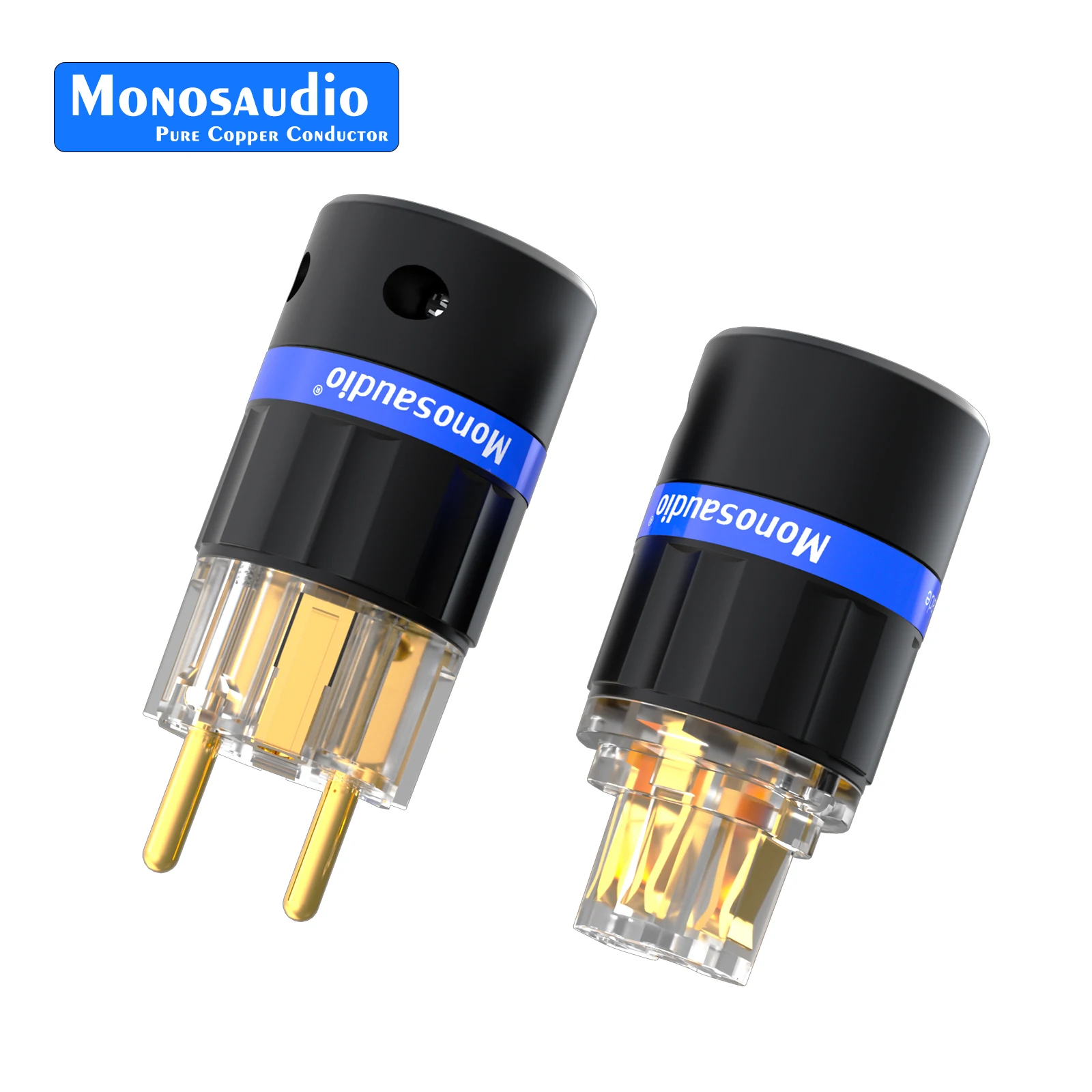 

Monosaudio E105G/F105G Hi-end Pure Copper Audio Schuko Plug Adapter For DIY Power Cable Germnay European Power Plug Connector