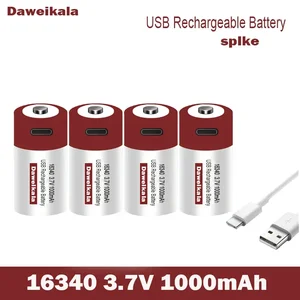 Lithium -Lith -Batterie für LED -Taschenlamp Vape, 2 Typen USB 16340, 3,7 V, Shseja CR123A, 123A, CR123, ICR, 1000mah 10 Hauptverkaufsbatterie VAPO - №4