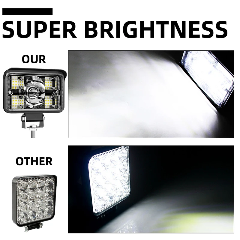 1/2pcs 3 inch Work Light 78W Driving Light Spotlight 3 Lines 12-24V For RV ATV SUV Trucks 4x4 Off Road Motorcycle Accessories