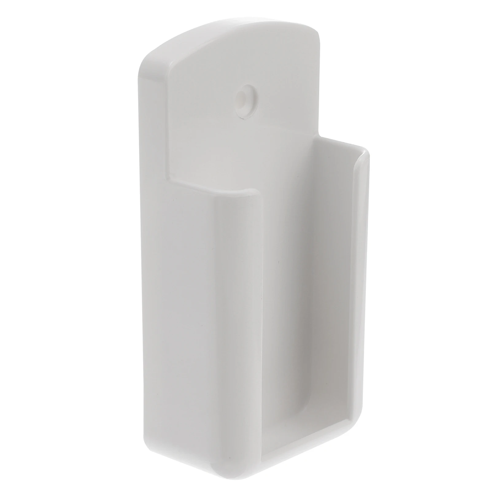 

White Slim Remote Control Storage Box Wall Mount Organizer No Drill Hole Multi Purpose for Phone Cosmetics Stationery Ac