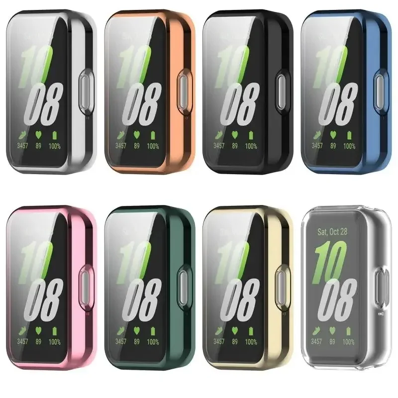 Plating Case For Samsung Galaxy Fit 3 Samrt Watch Strap Full Coverage Bumper TPU Protective Cover Accessories Screen Protector F