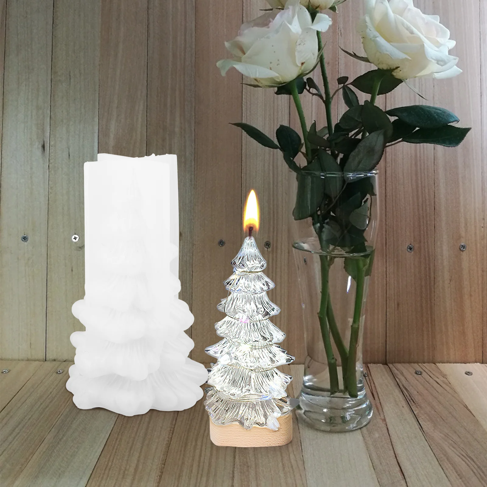 

Christmas Tree Mold Decorative Large Silicone Molds for Making Candles Release Wax Decorate