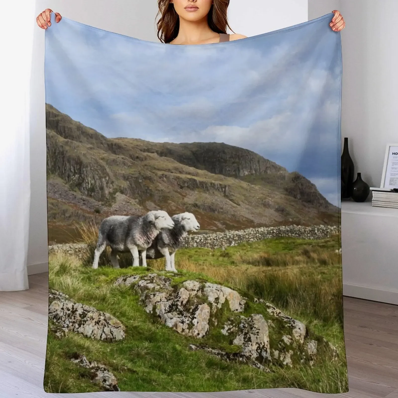 

Herdwick Sheep in The Lake District Throw Blanket Spring Fall Cozy Throw Blanket for Couch